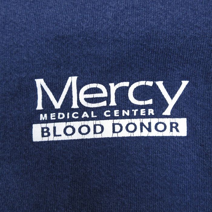 【中古】古着 フルーツオブザルーム 長袖スウェット メンズ 00年代 00s 医療センター 大きいサイズ 2L LL ビッグシルエット ゆったり ビッグサイズ オーバーサイズ クルーネック 丸首 紺 ネイビー XLサイズ 中古 スエット トレーナー トップス | 春夏 春物 春服