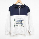 【中古】古着 長袖 ハーフジップスウェット メンズ 90年代 90s ヤーマス ツートンカラー バイカラー 大きいサイズ 2L LL ビッグシルエット ゆったり...