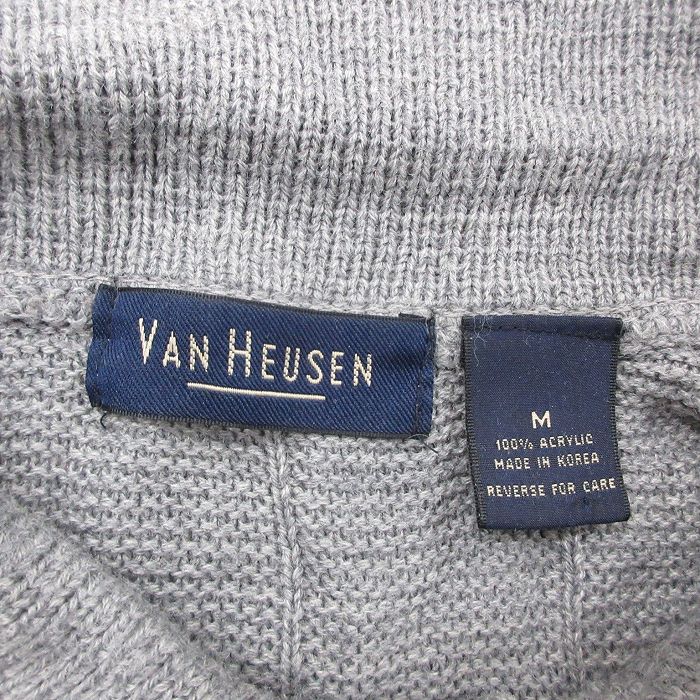【中古】古着 バンヒューセン 長袖 セーター メンズ 襟付き アクリル グレー Lサイズ 中古 ニット トップス | 春夏 春物 春服 秋冬 秋物 秋服 メンズファッション カジュアル おしゃれ ファッション