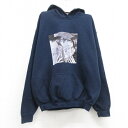 【中古】古着 長袖スウェットパーカー キッズ ボーイズ 子供服 YDL 女の子 紺 ネイビー | 春夏 春物 春服 秋冬 秋物 秋服 女の子 子ども服 こども服 カジュアル ファッション おしゃれ かわいい