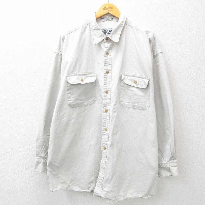 【中古】古着 長袖シャツ メンズ 90年代 90s 大きいサイズ 2L LL ビッグシルエット ゆったり ビッグサイズ オーバーサイズ ロング丈 コ..