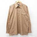 【中古】古着 長袖シャツ メンズ 70年代 70s ロング丈 ナイロン 薄茶系 ブラウン 【spe】 XLサイズ 中古 トップス | 春夏 春物 春服 秋冬 秋...