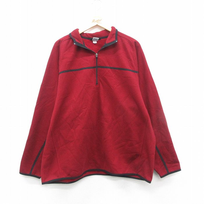 【中古】古着 オールドネイビー OLD NAVY 長袖 ハーフジップ フリースジャケット メンズ 赤 レッド XLサイズ 中古 アウター 秋冬 秋物 秋服 冬物 冬服 カジュアル メンズファッション ファッション おしゃれ カジュアルジャケット