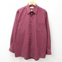 【中古】古着 バンヒューセン 長袖シャツ メンズ 00年代 00s 大きいサイズ 2L LL ビッグシルエット ゆったり ビッグサイズ オーバーサイズ 紫 パープル XLサイズ 中古 トップス | 春夏 春物 春服 秋冬 秋物 秋服 カジュアルシャツ メンズファッション 長袖シャツ 2OF(4)