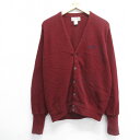 【中古】古着 IZOD 長袖 ニット カーディガン メンズ 90年代 90s ワンポイントロゴ アクリル エンジ Mサイズ 中古 トップス | 春夏 春物 春服...