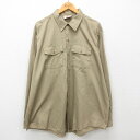 【中古】古着 ディッキーズ Dickies 長袖 ワークシャツ メンズ 90年代 90s 大きいサイズ 2L LL ビッグシルエット ゆったり ビッグサイズ オ...