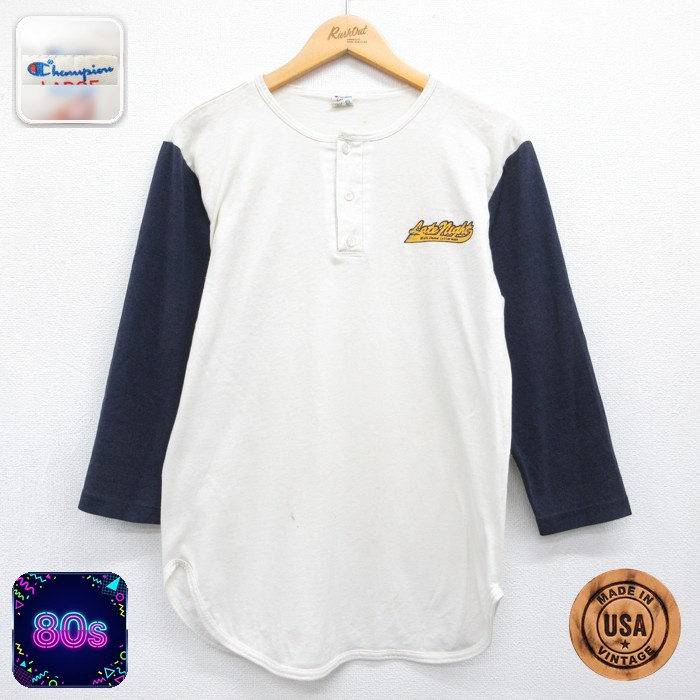 90s GEAR 漢字 勝利 ラグランTシャツ XL 紺グレー 七分袖 古着 楽天市場】チャンピオン 古着 ラグラン 七分袖の通販