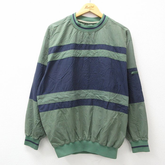 【中古】古着 カタリナ 長袖 ナイロンジャケット メンズ 00年代 00s クルーネック 丸首 緑他 グリーン Lサイズ 中古 アウター ウインドブレーカー | 春夏 春物 春服 秋冬 秋物 秋服 カジュアル メンズファッション ファッション おしゃれ カジュアルジャケット