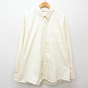 【中古】古着 メンバーズオンリー 長袖シャツ メンズ 90年代 90s 大きいサイズ 2L LL ビッグシルエット ゆったり ビッグサイズ オーバーサイズ ボタンダウン 薄黄 イエロー XLサイズ 中古 トップス | 春夏 春物 春服 秋冬 秋物 秋服 カジュアルシャツ メンズファ 2OF(4)