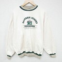 【中古】古着 長袖スウェット メンズ 90年代 90s EXPOSITION クルーネック 丸首 USA製 アメリカ製 薄ベージュ カーキ XLサイズ 中古 ス...