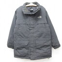 【中古】古着 ノースフェイス THE NORTH FACE 長袖 ナイロン ダウンジャケット キッズ ボーイズ 子供服 ワンポイントロゴ グレー | 春夏 春物 春服 秋冬 秋物 秋服 女の子 子ども服 こども服 カジュアル ファッション おしゃれ かわいい