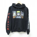 【中古】古着 長袖スウェットパーカー メンズ アニメ NARUTO ナルト疾風伝 ラーメン一楽 黒 ブラック Sサイズ 小さいサイズ 中古 スエット トレーナー トップス | 春夏 春物 春服 秋冬 秋物 秋服 メンズファッション カジュアル おしゃれ ファッション 2OF