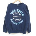 【中古】古着 長袖スウェット メンズ 90年代 90s TAR HEELS バスケットボール クルーネック 丸首 USA製 アメリカ製 紺 ネイビー Lサイズ ...