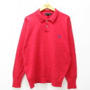 【中古】古着 アバクロンビー Abercrombie&fitch 長袖 セーター メンズ 80年代 80s ワンポイントロゴ ウール 襟付き 赤 レッド Lサイ...