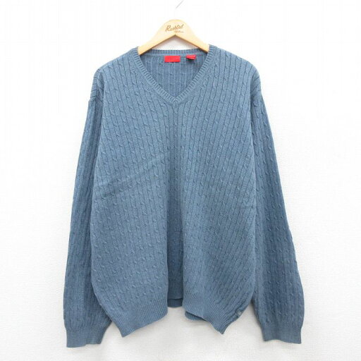【中古】古着 IZOD 長袖 ケーブル セーター メンズ 大きいサイズ 2L LL ビッグシルエット ゆったり ビッグサイズ オーバーサイズ コットン Vネック 薄紺 ネイビー XLサイズ 中古 ニット トップス | 春夏 春物 春服 秋冬 秋物 秋服 メンズファッション カジュアル 【中古】古着 IZOD 長袖 ケーブル セーター メンズ 大きいサイズ 2L LL ビッグシルエット ゆったり ビッグサイズ オーバーサイズ コットン Vネック 薄紺 ネイビー XLサイズ 中古 ニット トップス | 春夏 春物 春服 秋冬 秋物 秋服 メンズファッション カジュアル