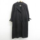 【中古】古着 ロンドンフォグ 長袖 トレンチコート レディース 90年代 90s ラグラン ロング丈 USA製 アメリカ製 黒 ブラック 中古 アウター | 秋冬 秋物 秋服 冬物 冬服 カジュアル レディースファッション おしゃれ かわいい 2OF(4)