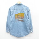 【中古】古着 長袖シャツ レディース 90年代 90s Roadside コットン 紺 ネイビー デニム 中古 ブラウス トップス | 春夏 春物 春服 秋冬 ...