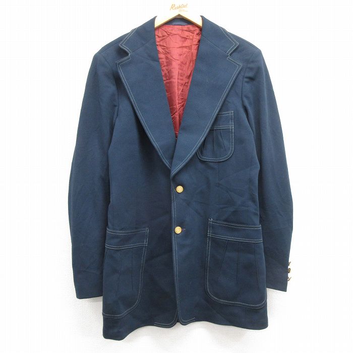 【中古】古着 リー Lee 長袖 テーラードジャケット メンズ 80年代 80s ロング丈 USA製 アメリカ製 紺 ネイビー Mサイズ 中古 アウター | 秋冬 秋物 秋服 冬物 冬服 カジュアル メンズファッション ファッション おしゃれ カジュアルジャケット