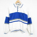【中古】古着 ピエールカルダン pierre cardin 長袖スウェット メンズ 00年代 00s ツートンカラー バイカラー 胸ポケット付き 襟付き 薄グレ...