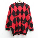【中古】古着 長袖 セーター レディース 90年代 90s 大きいサイズ 2L LL ビッグシルエット ゆったり ビッグサイズ オーバーサイズ アクリル クルー...
