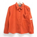 【中古】古着 長袖シャツ レディース 00年代 00s コーデュロイ コットン オレンジ 中古 ブラウス トップス | 春夏 春物 春服 秋冬 秋物 秋服 カジ...