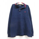【中古】古着 ラルフローレン Ralph Lauren 長袖 ブランド ハーフジップ トップス キッズ ボーイズ 子供服 ワンポイントロゴ コットン 紺他 ネイビー | 春夏 春物 春服 秋冬 秋物 秋服 女の子 子ども服 こども服 カジュアル ファッション おしゃれ かわいい