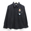【中古】古着 長袖シャツ レディース ディズニー DISNEY くまのプーさん 黒 ブラック 中古 ブラウス トップス | 春夏 春物 春服 秋冬 秋物 秋服 ...