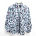 【中古】古着 長袖 フランネル レディース 90年代 90s コットン 紺他 ネイビー 中古 トップス | 春夏 春物 春服 秋冬 秋物 秋服 カジュアル レデ...