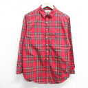 【中古】古着 エルエルビーン LLBEAN 長袖 フランネルシャツ レディース 90年代 90s コットン 赤他 レッド タータン チェック 中古 ブラウス ト...