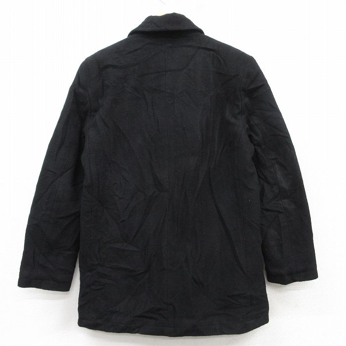 【中古】古着 ラルフローレン Ralph Lauren 長袖 ブランド ウール ピーコート Pコート メンズ ロング丈 黒 ブラック 内側キルティング Lサイズ 中古 アウター | 秋冬 秋物 秋服 冬物 冬服 カジュアル メンズファッション ファッション おしゃれ カジュアルジャケ