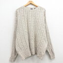 【中古】古着 ギャップ GAP 長袖 ケーブル セーター メンズ 90年代 90s 大きいサイズ 2L LL ビッグシルエット ゆったり ビッグサイズ オーバー...