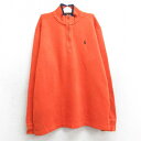 【中古】古着 ラルフローレン Ralph Lauren 長袖 ブランド ハーフジップ トップス キッズ ボーイズ 子供服 ワンポイントロゴ コットン オレンジ | 春夏 春物 春服 秋冬 秋物 秋服 女の子 子ども服 こども服 カジュアル ファッション おしゃれ かわいい