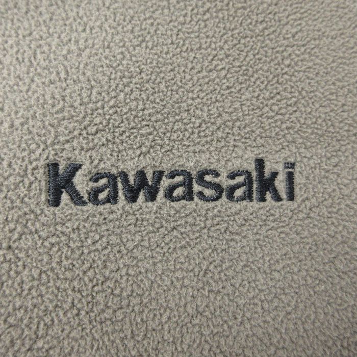 【中古】古着 長袖 ハーフジップ フリースジャケット メンズ カワサキ ベージュ系 カーキ XLサイズ 中古 アウター | 秋冬 秋物 秋服 冬物 冬服 カジュアル メンズファッション ファッション おしゃれ カジュアルジャケット