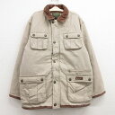 【中古】古着 エディーバウアー 長袖ジャケット キッズ ボーイズ 子供服 コットン 襟コーデュロイ ベージュ カーキ 内側キルティング | 春夏 春物 春服 秋冬 秋物 秋服 女の子 子ども服 こども服 カジュアル ファッション おしゃれ かわいい