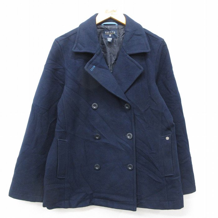 【中古】古着 ノーティカ NAUTICA 長袖 ブランド ウールジャケット レディース 紺 ネイビー 中古 アウター ジャンパー ブルゾン | 秋冬 秋物 秋服 冬物 冬服 カジュアル レディースファッション おしゃれ かわいい