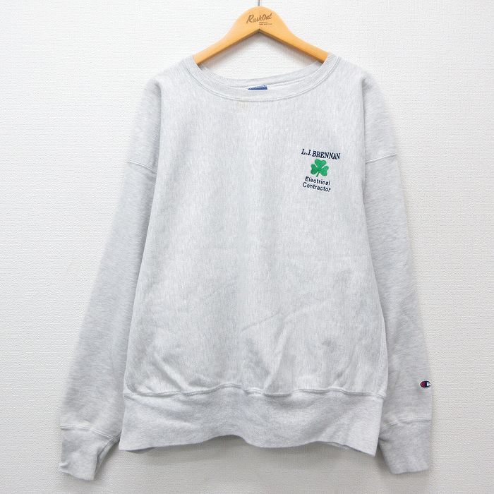 【中古】古着 長袖 チャンピオン Champion リバースウィーブ メンズ 90年代 90s ビッグロゴ クルーネック 丸首 紫他 パープル 【spe】 Lサイズ 中古スウェット スエット トレーナー トップス | 春夏 春物 春服 秋冬 秋物 秋服 メンズファッション カジュアル おし