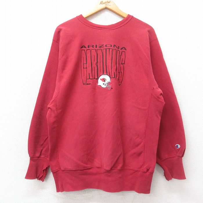 【中古】古着 長袖 チャンピオン Champion リバースウィーブ メンズ 90年代 90s ビッグロゴ クルーネック 丸首 紫他 パープル 【spe】 Lサイズ 中古スウェット スエット トレーナー トップス | 春夏 春物 春服 秋冬 秋物 秋服 メンズファッション カジュアル おし