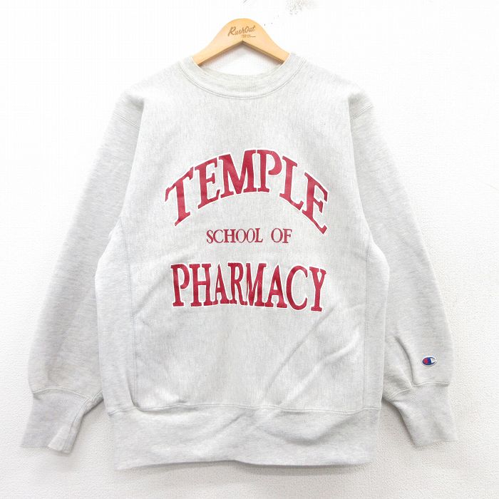 【中古】古着 長袖 チャンピオン Champion リバースウィーブ メンズ 90年代 90s ビッグロゴ クルーネック 丸首 紫他 パープル 【spe】 Lサイズ 中古スウェット スエット トレーナー トップス | 春夏 春物 春服 秋冬 秋物 秋服 メンズファッション カジュアル おし