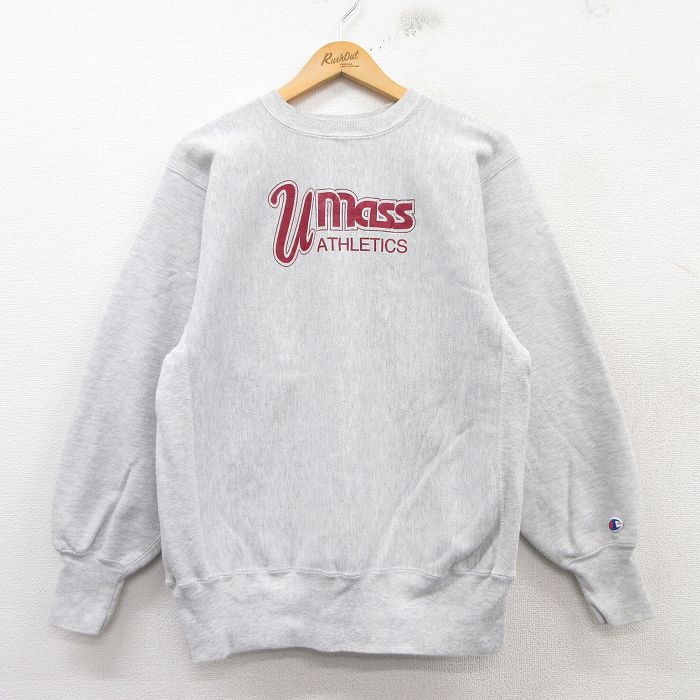 【中古】古着 長袖 チャンピオン Champion リバースウィーブ メンズ 90年代 90s ビッグロゴ クルーネック 丸首 紫他 パープル 【spe】 Lサイズ 中古スウェット スエット トレーナー トップス | 春夏 春物 春服 秋冬 秋物 秋服 メンズファッション カジュアル おし