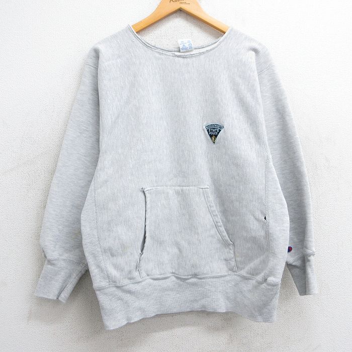 【中古】古着 長袖 チャンピオン Champion リバースウィーブ メンズ 90年代 90s ビッグロゴ クルーネック 丸首 紫他 パープル 【spe】 Lサイズ 中古スウェット スエット トレーナー トップス | 春夏 春物 春服 秋冬 秋物 秋服 メンズファッション カジュアル おし