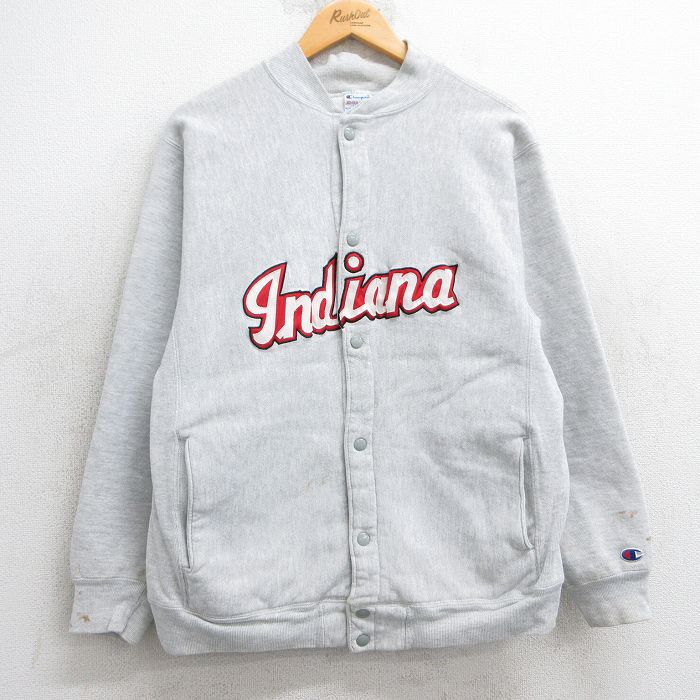 【中古】古着 長袖 チャンピオン Champion リバースウィーブ メンズ 90年代 90s ビッグロゴ クルーネック 丸首 紫他 パープル 【spe】 Lサイズ 中古スウェット スエット トレーナー トップス | 春夏 春物 春服 秋冬 秋物 秋服 メンズファッション カジュアル おし