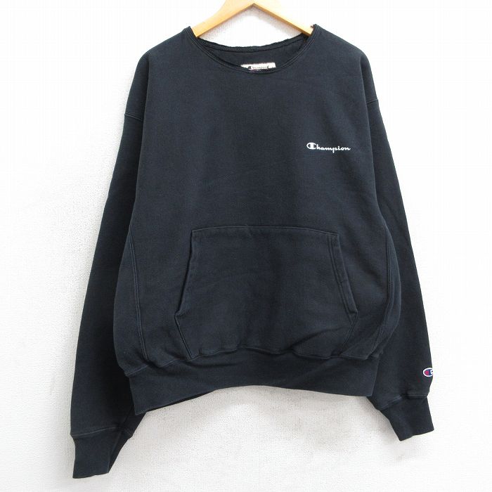 【中古】古着 長袖 チャンピオン Champion リバースウィーブ メンズ 90年代 90s ビッグロゴ クルーネック 丸首 紫他 パープル 【spe】 Lサイズ 中古スウェット スエット トレーナー トップス | 春夏 春物 春服 秋冬 秋物 秋服 メンズファッション カジュアル おし