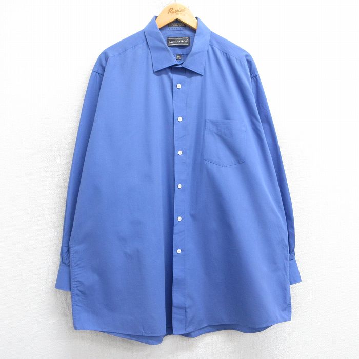 乐天商城 - 【中古】古着 長袖シャツ メンズ 90年代 90s 大きいサイズ 2L LL ビッグシルエット ゆったり ビッグサイズ オーバーサイズ ロング丈 薄紺 ネイビー XLサイズ 中古 トップス | 春夏 春物 春服 秋冬 秋物 秋服 カジュアルシャツ メンズファッション 長袖シャツ おし