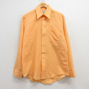 【中古】古着 Kマート 長袖シャツ メンズ 70年代 70s オレンジ Lサイズ 中古 トップス | 春夏 春物 春服 秋冬 秋物 秋服 カジュアルシャツ メンズファッション 長袖シャツ おしゃれ カジュアル 2OF