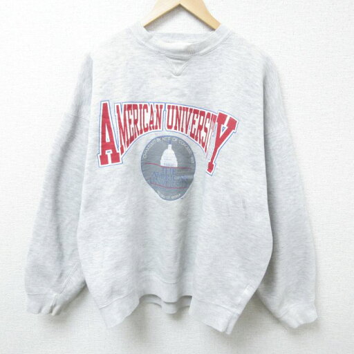 【中古】古着 長袖スウェット メンズ 00年代 00s アメリカン 大学 大きいサイズ 2L LL ビッグシルエット ゆったり ビッグサイズ オーバーサイズ クルーネック 丸首 グレー 霜降り XLサイズ 中古 スエット トレーナー トップス | 春夏 春物 春服 秋冬 秋物 秋服 メ 【中古】古着 長袖スウェット メンズ 00年代 00s アメリカン 大学 大きいサイズ 2L LL ビッグシルエット ゆったり ビッグサイズ オーバーサイズ クルーネック 丸首 グレー 霜降り XLサイズ 中古 スエット トレーナー トップス | 春夏 春物 春服 秋冬 秋物 秋服 メ
