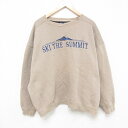 【中古】古着 長袖スウェット メンズ 00年代 00s 山 刺繍 大きいサイズ 2L LL ビッグシルエット ゆったり ビッグサイズ オーバーサイズ クルーネッ...