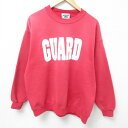 【中古】古着 リー Lee 長袖スウェット メンズ 00年代 00s GUARD クルーネック 丸首 赤 レッド XLサイズ 中古 スエット トレーナー トップ...