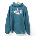 【中古】古着 リーボック REEBOK 長袖スウェットパーカー メンズ NFL フィラデルフィアイーグルス 大きいサイズ 2L LL ビッグシルエット ゆったり...