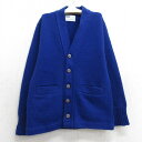 【中古】古着 長袖 ニット カーディガン キッズ ボーイズ 子供服 80年代 80s 無地 アクリル 紺 ネイビー | 春夏 春物 春服 秋冬 秋物 秋服 女の子 子ども服 こども服 カジュアル ファッション おしゃれ かわいい