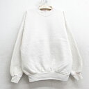 【中古】古着 ヘインズ Hanes 長袖スウェット キッズ ボーイズ 子供服 00年代 00s 無地 クルーネック 丸首 生成り系 | 春夏 春物 春服 秋冬 秋物 秋服 女の子 子ども服 こども服 カジュアル ファッション おしゃれ かわいい